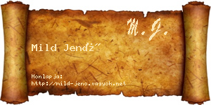 Mild Jenő névjegykártya